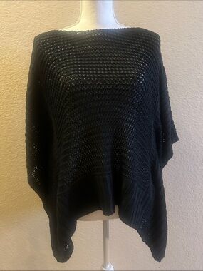 Ariat Black Open-Knit Poncho Top Size S/M